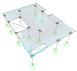 Modern building with triangular design